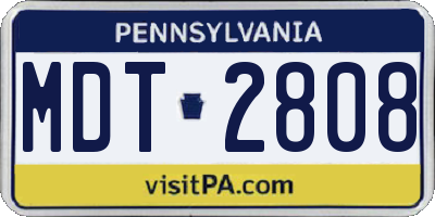 PA license plate MDT2808