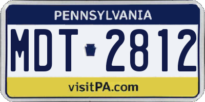 PA license plate MDT2812