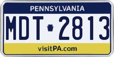 PA license plate MDT2813