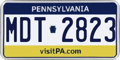 PA license plate MDT2823