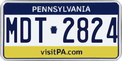 PA license plate MDT2824