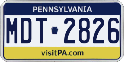 PA license plate MDT2826