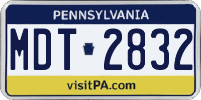 PA license plate MDT2832