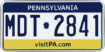 PA license plate MDT2841