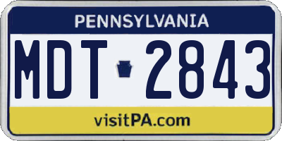 PA license plate MDT2843