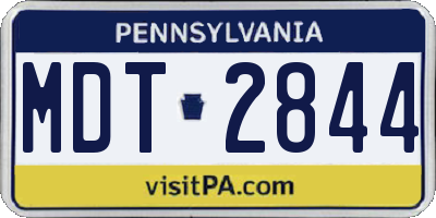 PA license plate MDT2844