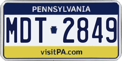 PA license plate MDT2849