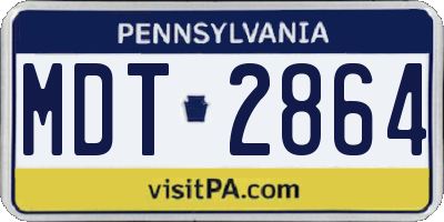 PA license plate MDT2864
