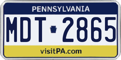 PA license plate MDT2865
