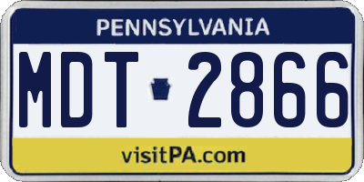 PA license plate MDT2866