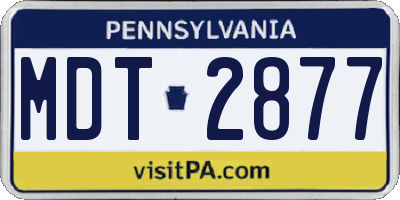 PA license plate MDT2877