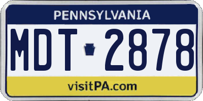 PA license plate MDT2878