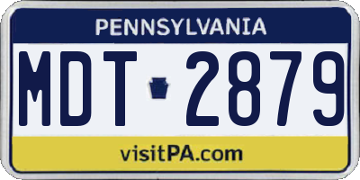 PA license plate MDT2879