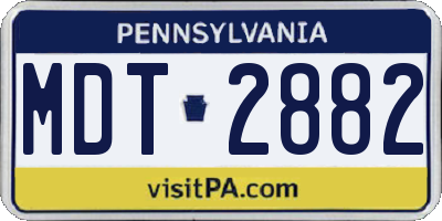 PA license plate MDT2882
