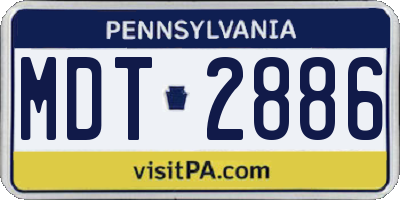 PA license plate MDT2886