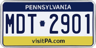 PA license plate MDT2901