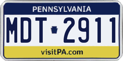 PA license plate MDT2911