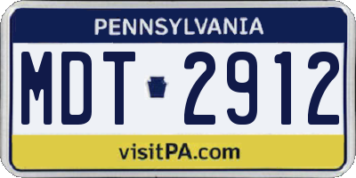 PA license plate MDT2912