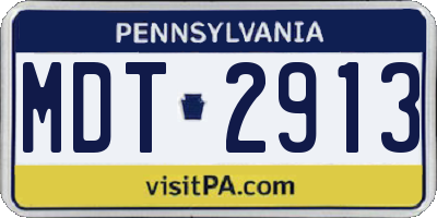 PA license plate MDT2913