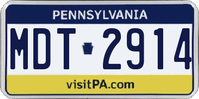 PA license plate MDT2914