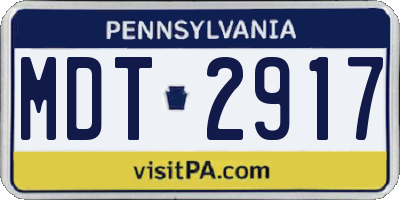 PA license plate MDT2917