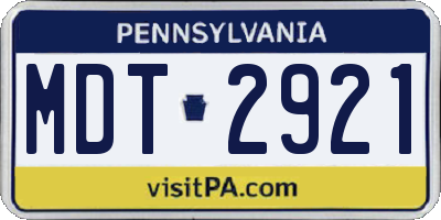 PA license plate MDT2921