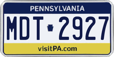 PA license plate MDT2927