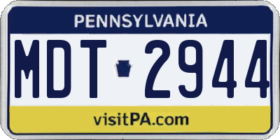 PA license plate MDT2944