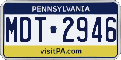 PA license plate MDT2946