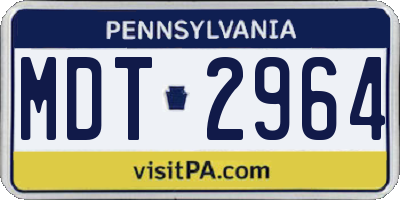 PA license plate MDT2964