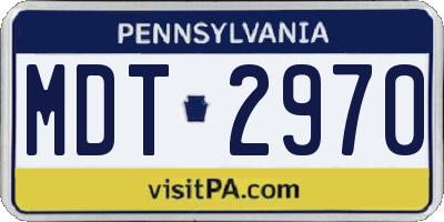 PA license plate MDT2970