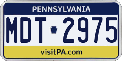 PA license plate MDT2975