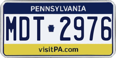 PA license plate MDT2976