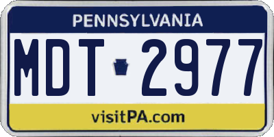PA license plate MDT2977