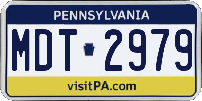 PA license plate MDT2979