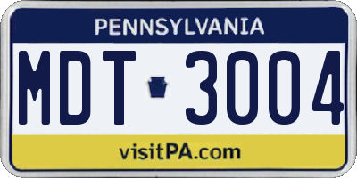 PA license plate MDT3004