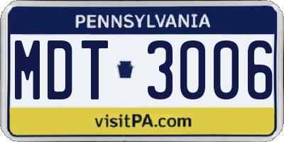PA license plate MDT3006