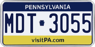 PA license plate MDT3055