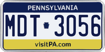 PA license plate MDT3056