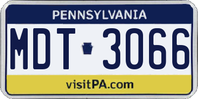 PA license plate MDT3066