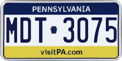 PA license plate MDT3075