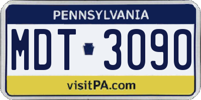 PA license plate MDT3090