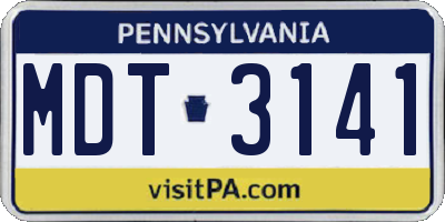 PA license plate MDT3141