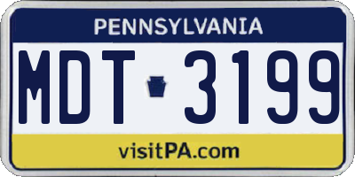 PA license plate MDT3199