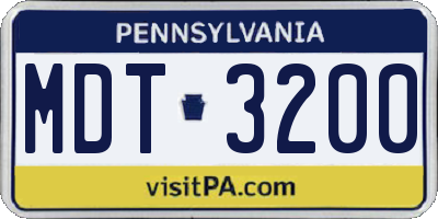 PA license plate MDT3200