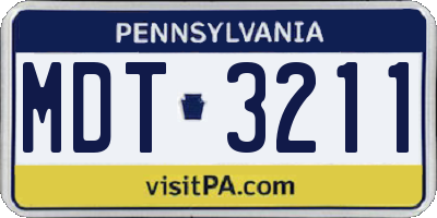 PA license plate MDT3211