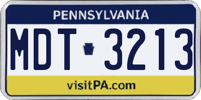 PA license plate MDT3213