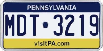 PA license plate MDT3219