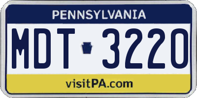 PA license plate MDT3220