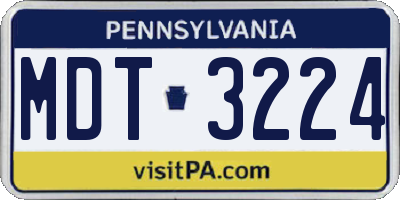 PA license plate MDT3224